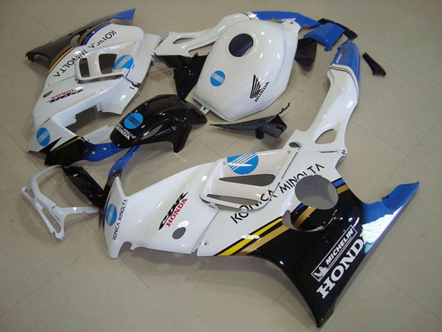 Mejores Carenados Moto Honda CBR600 F3 1995-1996 - Blanco Azul Negro Brillante Konica Minolta