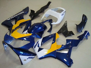Mejores Carenados Moto Honda CBR900RR 929 2000-2001 - Blanco Azul Amarillo