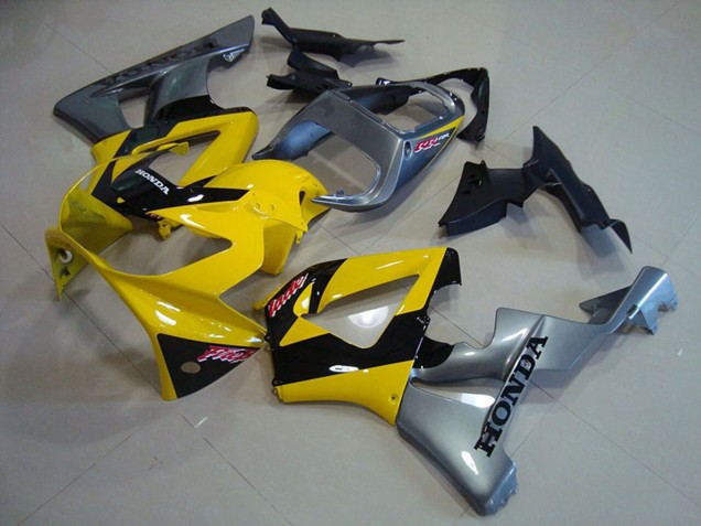Mejores Carenados Moto Honda CBR900RR 929 2000-2001 - Amarillo Plata Negro Brillante