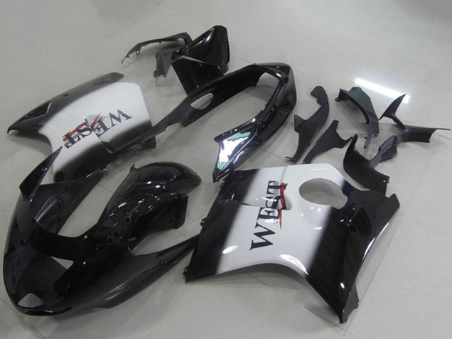 Mejores Carenados Moto ABS Honda CBR1100XX Blackbird 1996-2007 - Negro Brillante Blanco West