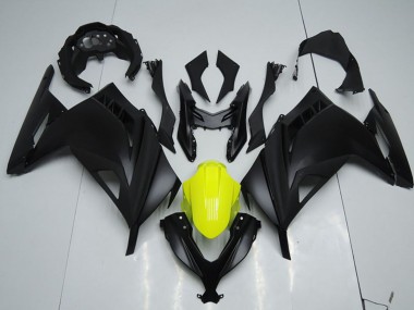 Mejores Carenados Moto Kawasaki ZX300R 2013-2018 - Negro Mate Amarillo