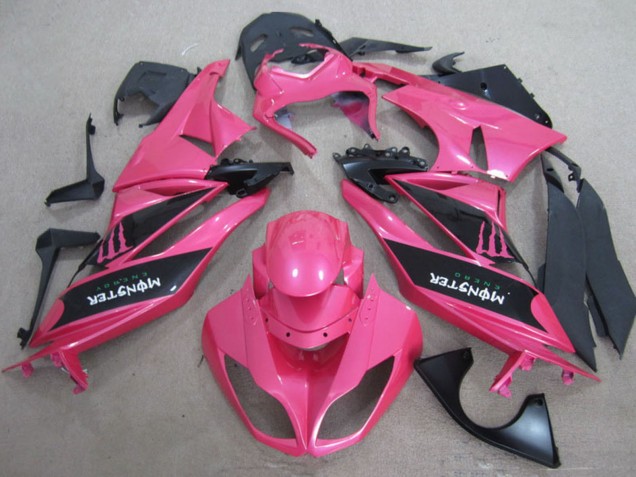 Mejores Carenados Moto Kawasaki ZX6R 2009-2012 - Rosa Negro Monstruo