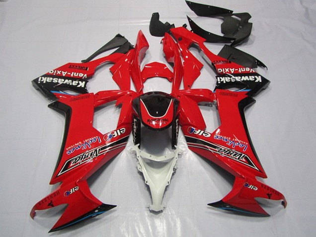 Mejores Carenados Moto Kawasaki ZX10R 2008-2010 - Rojo Negro Brillante Elf Vent-Axia