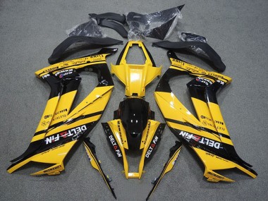 Mejores Carenados Moto Kawasaki ZX10R 2011-2015 - Amarillo Negro Brillante Delt Fin
