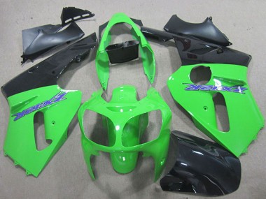 Mejores Carenados Moto Kawasaki ZX12R 2000-2001 - Verde Negro Mate Azul