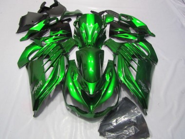 Mejores Carenados Moto Kawasaki ZX14R ZZR1400 2012-2024 - Verde Negro Brillante Plata Ninja