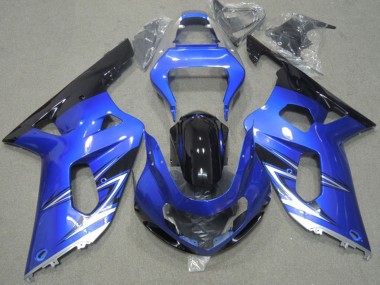 Mejores Carenados Moto Suzuki GSXR 600 2001-2003 - Azul Blanco Negro Brillante