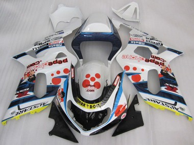 Mejores Carenados Moto Suzuki GSXR 600 2001-2003 - Blanco Azul Rojo Amarillo Negro Dark Dog