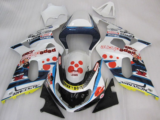 Mejores Carenados Moto Suzuki GSXR 600 2001-2003 - Blanco Azul Rojo Amarillo Negro Dark Dog