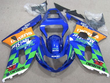 Mejores Carenados Moto Suzuki GSXR 600 2001-2003 - Azul Naranja Verde Telefonica MoviStar