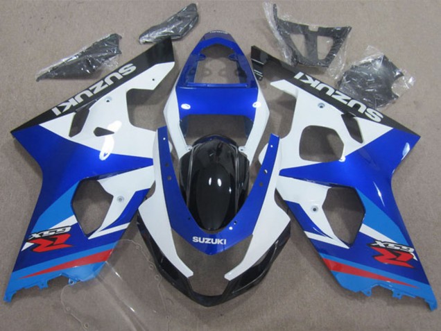 Mejores Carenados Moto Suzuki GSXR 600 2004-2005 - Blanco Azul Rojo