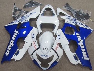 Mejores Carenados Moto Suzuki GSXR 600 2004-2005 - Blanco Azul Jordan Motul