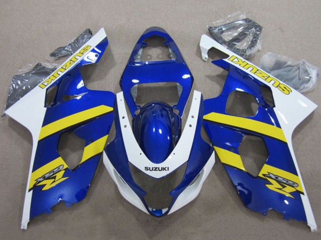 Mejores Carenados Moto Suzuki GSXR 600 2004-2005 - Azul Blanco Amarillo
