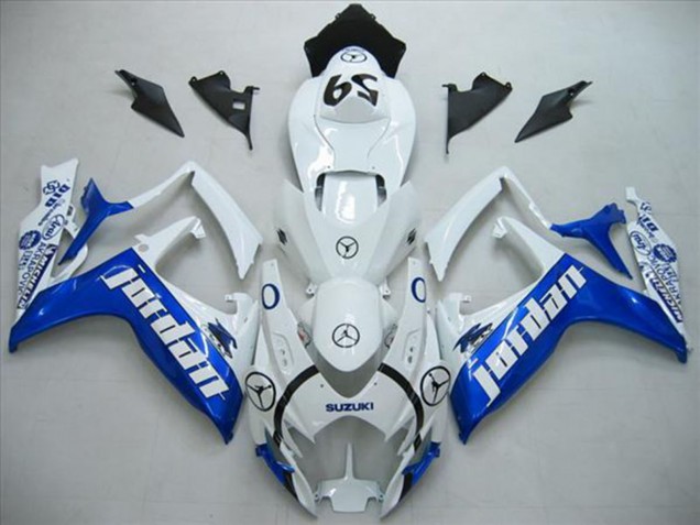 Mejores Carenados Moto Suzuki GSXR 600 2006-2007 - Blanco Azul Jordan 59