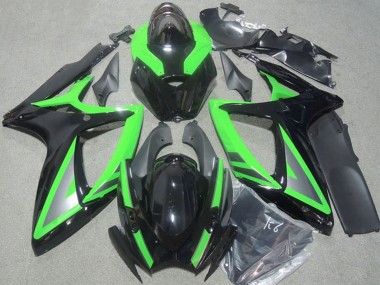 Mejores Carenados Moto Suzuki GSXR 600 2006-2007 - Verde Negro Brillante Plata