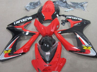 Mejores Carenados Moto Suzuki GSXR 600 2006-2007 - Rojo Plata Negro Brillante Amarillo