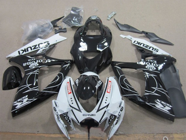 Mejores Carenados Moto Suzuki GSXR 600 2006-2007 - Blanco Negro Corona Extra Motul