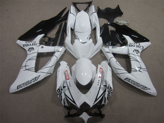 Mejores Carenados Moto Suzuki GSXR 600 2008-2010 - Blanco Negro Corona Extra Motul