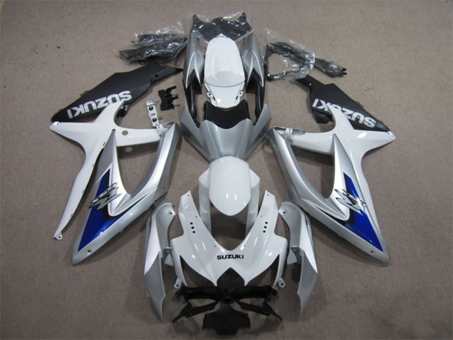 Mejores Carenados Moto Suzuki GSXR 600 2008-2010 - Plata Blanco Azul Negro