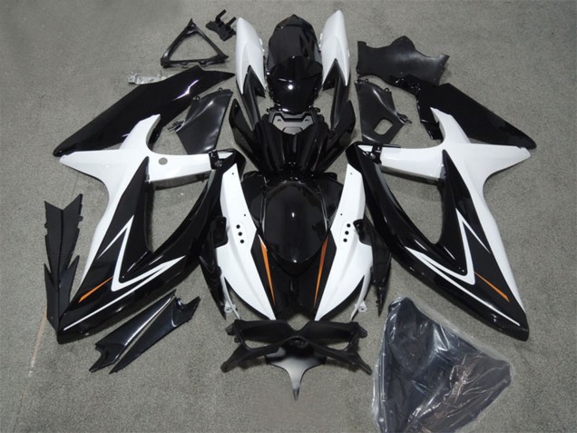 Mejores Carenados Moto Suzuki GSXR 600 2008-2010 - Blanco Negro Brillante