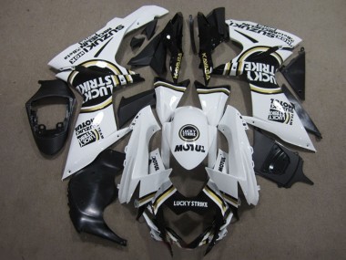 Mejores Carenados Moto Suzuki GSXR 600 2011-2024 - Blanco Negro Motul Lucky Strike