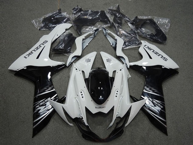 Mejores Carenados Moto Suzuki GSXR 600 2011-2024 - Blanco Negro Brillante