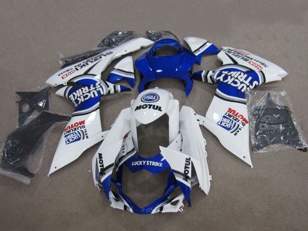 Mejores Carenados Moto Suzuki GSXR 600 2011-2024 - Azul Blanco Lucky Strike Motul