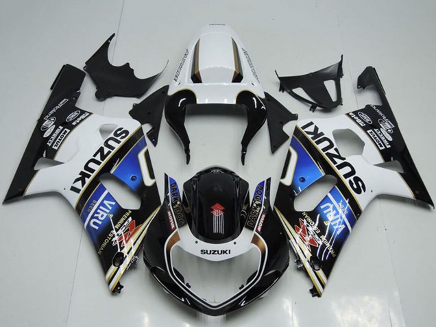 Mejores Carenados Moto Suzuki GSXR 750 2001-2003 - Blanco Azul Negro Brillante Viru