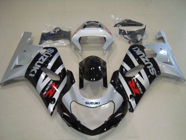 Mejores Carenados Moto Suzuki GSXR 750 2001-2003 - Plata Negro Brillante