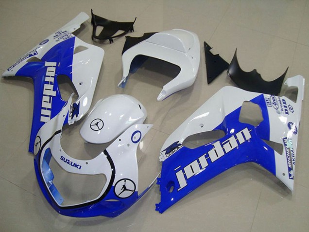 Mejores Carenados Moto Suzuki GSXR 750 2001-2003 - Blanco Azul Jordan