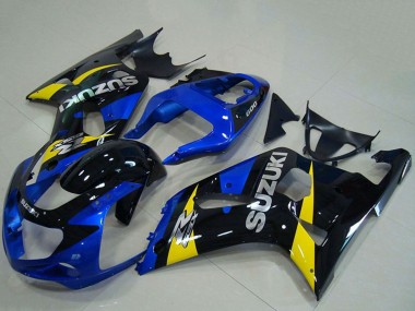 Mejores Carenados Moto Suzuki GSXR 750 2001-2003 - Azul Amarillo Negro Brillante