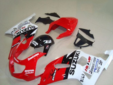 Mejores Carenados Moto Suzuki GSXR 750 2001-2003 - Rojo Blanco Negro Brillante Motul
