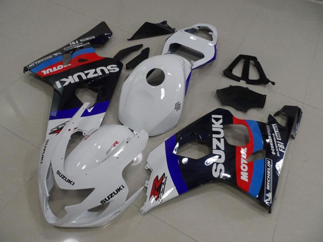 Mejores Carenados Moto Suzuki GSXR 750 2004-2005 - Blanco Azul Rojo Negro Motul