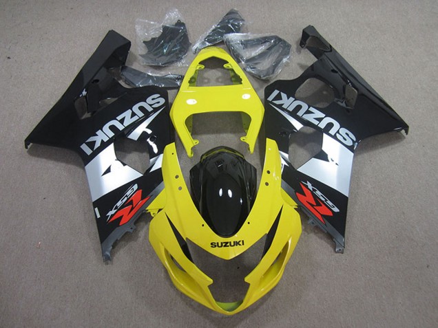Mejores Carenados Moto Suzuki GSXR 750 2004-2005 - Amarillo Plata Negro