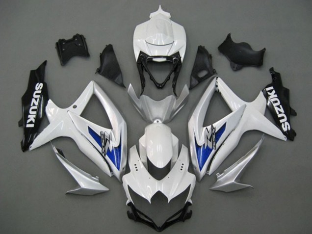 Mejores Carenados Moto Suzuki GSXR 750 2008-2010 - Blanco Plata Azul Negro