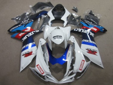 Mejores Carenados Moto Suzuki GSXR 750 2011-2024 - Blanco Azul Motul
