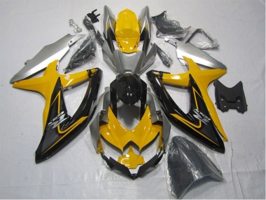 Mejores Kits Carenado Moto Suzuki GSXR 1000 2007-2008 - Amarillo Plata Negro