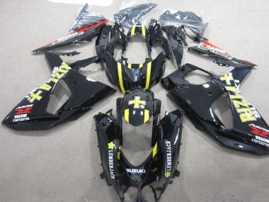 Mejores Carenados Moto Suzuki GSXR 1000 2009-2016 - Negro Brillante Amarillo Rizla Lumber Jack