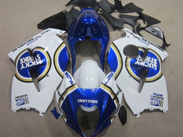 Mejores Carenados Moto Suzuki GSXR 1300 Hayabusa 1996-2007 - Blanco Azul Motul Lucky Strike