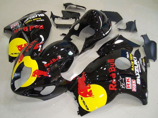 Mejores Carenados Moto Suzuki GSXR 1300 Hayabusa 1996-2007 - Negro Brillante Amarillo Rojo Bull
