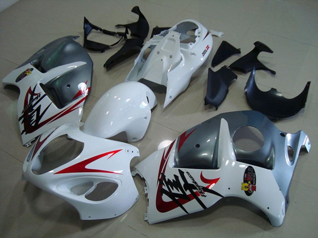 Mejores Carenados Moto Suzuki GSXR 1300 Hayabusa 1996-2007 - Blanco Rojo Gris Mate