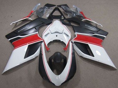 Mejores Carenados Moto Ducati 848 1098 1198 2007-2014 - Blanco Rojo Negro Mate Marvic