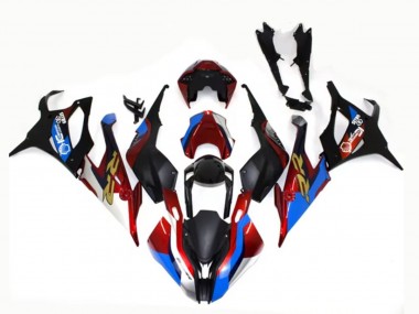 Mejores Carenados Moto BMW S1000RR 2019-2022 - Negro Azul Rojo Oro EstiloCarrera