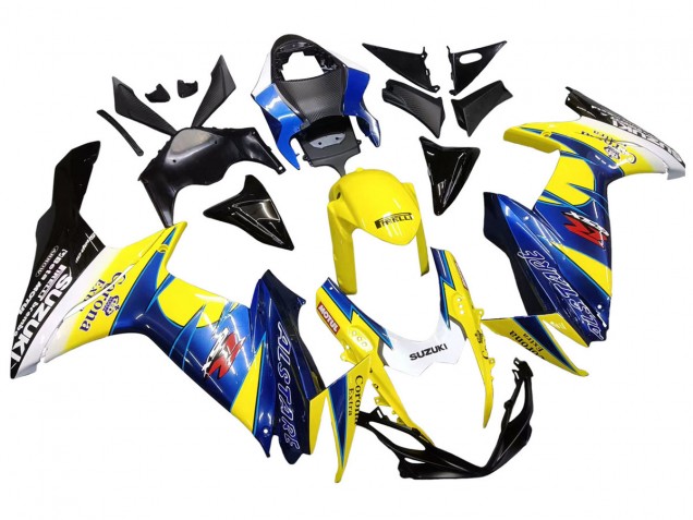 Mejores Carenados Moto Suzuki GSXR 600/750 2011-2024 - Amarillo Azul Blanco Negro Corona Extra Alstare