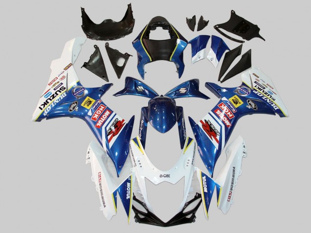 Mejores Carenados Moto Suzuki GSXR 600/750 2011-2024 - Blanco Azul Rojo Amarillo Motul Dunlop