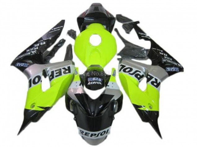 Mejores Carenados Moto Honda CBR1000RR 2006-2007 - Verde Plata Negro Brillante Repsol