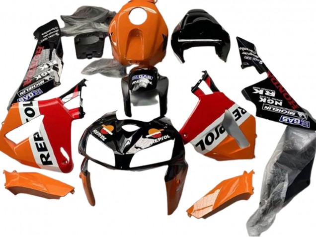 Mejores Carenados Moto Honda CBR600RR 2005-2006 - Negro Naranja Blanco Rojo Repsol
