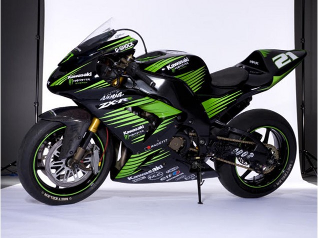 Mejores Carenados Moto Kawasaki ZX10R 2006-2007 - Negro Brillante Verde Blanco