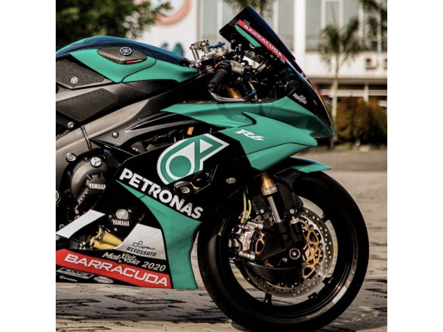 Mejores Carenados Moto Yamaha YZF R6 2008-2016 - Verde Claro Blanco Negro Petronas