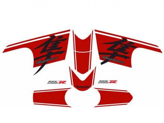 Mejores Carenado Moto Suzuki GSXR 1300 Hayabusa 2008-2020 - Negro Brillante Rojo